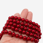 Хрустальный жемчуг, оттенок "Красный", шар 8мм, улучшенное покрытие
