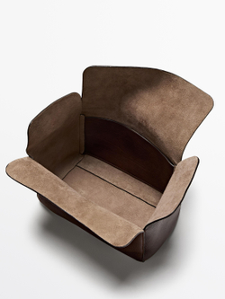 Massimo Dutti Дорожная косметичка из кожи наппа, шоколадный