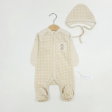 Комбинезон, Бежевый/клетка