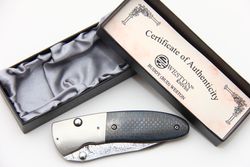 Нож Буди Вэстона Дамаск карбон синий Buddy Weston customфотография - 9