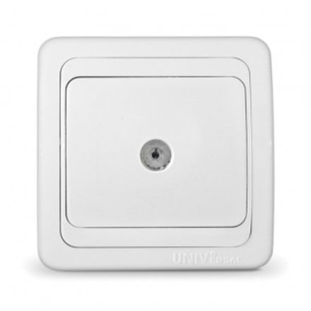 Розетка телевизионная одноместная "UNIVersal" серия "Валери", с/у, тупиковая, 75Ом, ч/д 4-2400Мгц, б