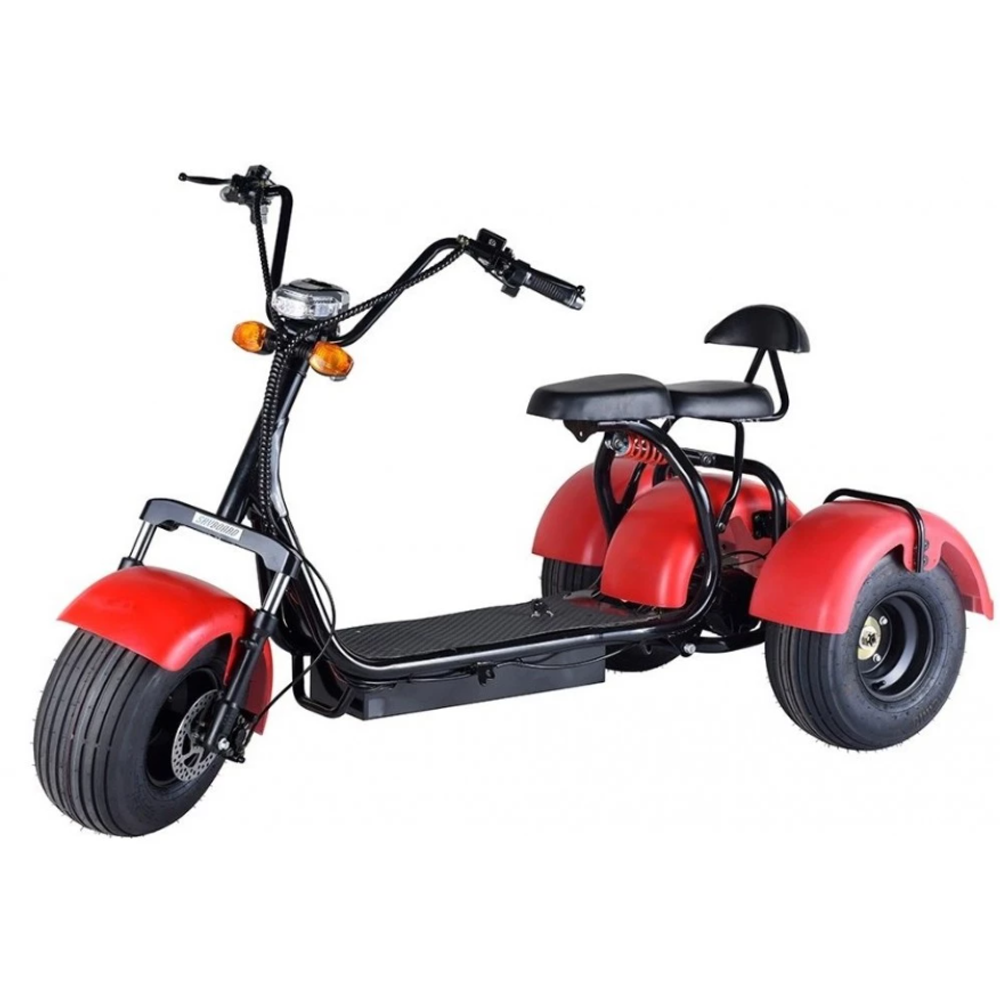 Электроскутер трехколесный Citycoco 1500W, 60В 20Ah Trike Коричневый