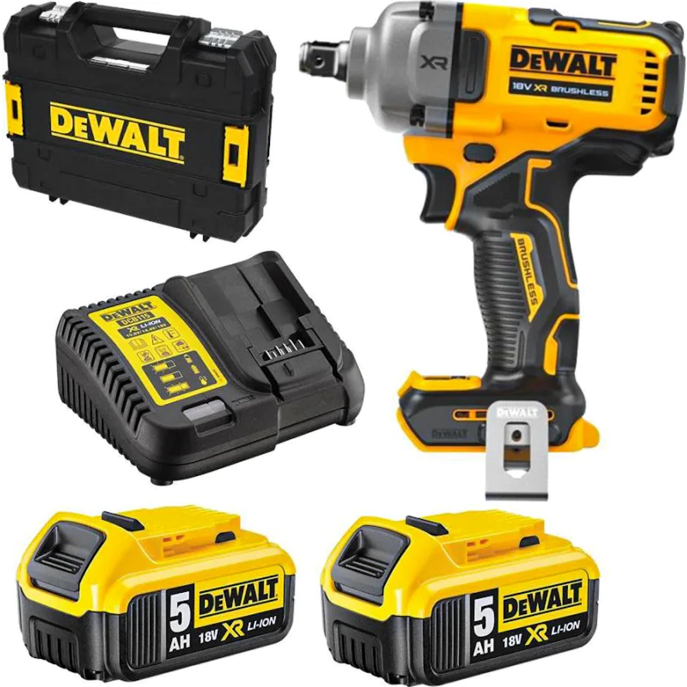 DeWalt DCF891P2T-QW аккумуляторный импульсный гайковёрт (2 x 5 Ач, ЗУ)