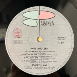 Винтажная виниловая пластинка LP Robert Plant Now And Zen (Италия 1988)