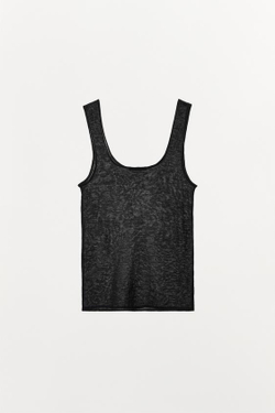 ZARA ТОП ИЗ 100% ШЕРСТИ, ЧЕРНЫЙ