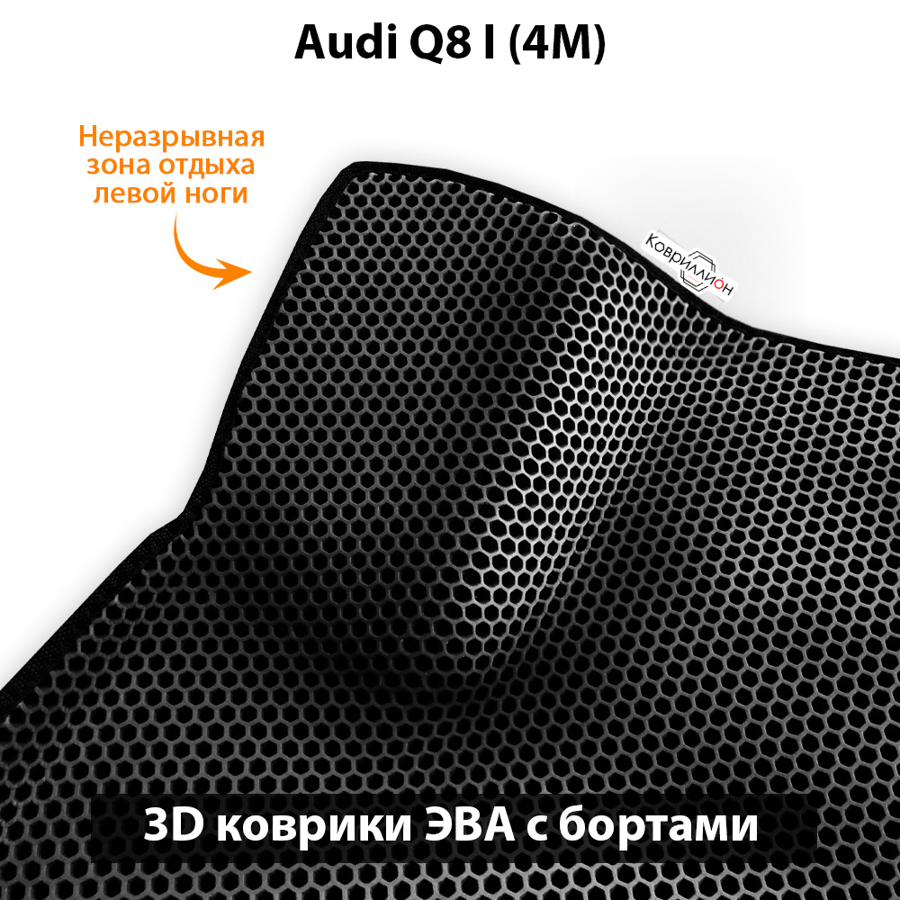 Передние автомобильные коврики ЭВА с бортами для Audi Q8 I (4M) 18-н.в.