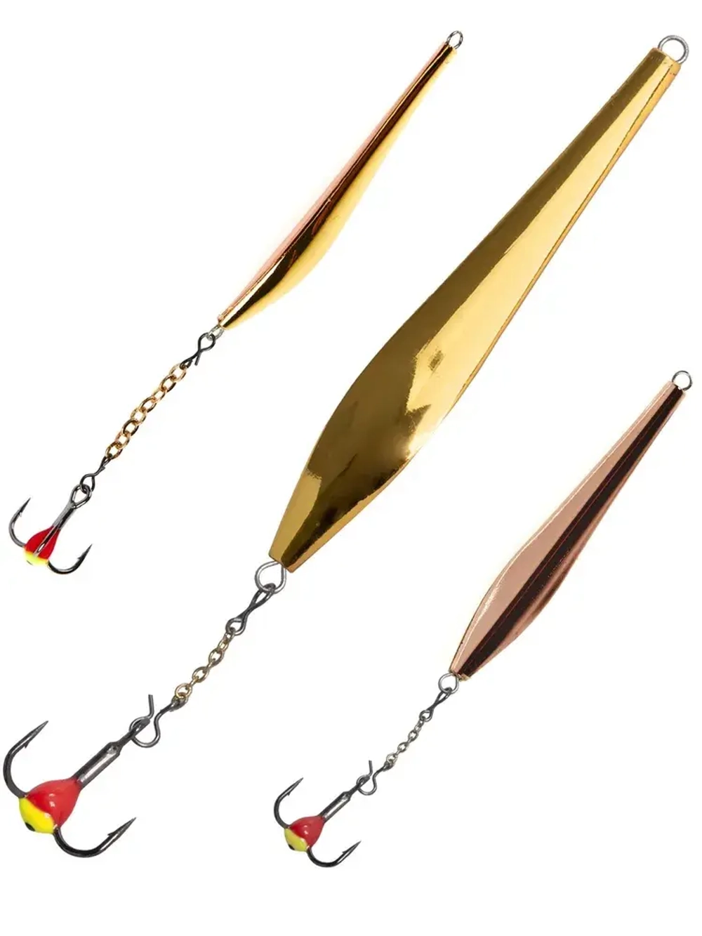 Блесна вертикальная зимняя Lucky John Double Blade (цепочка, тройник), 55мм