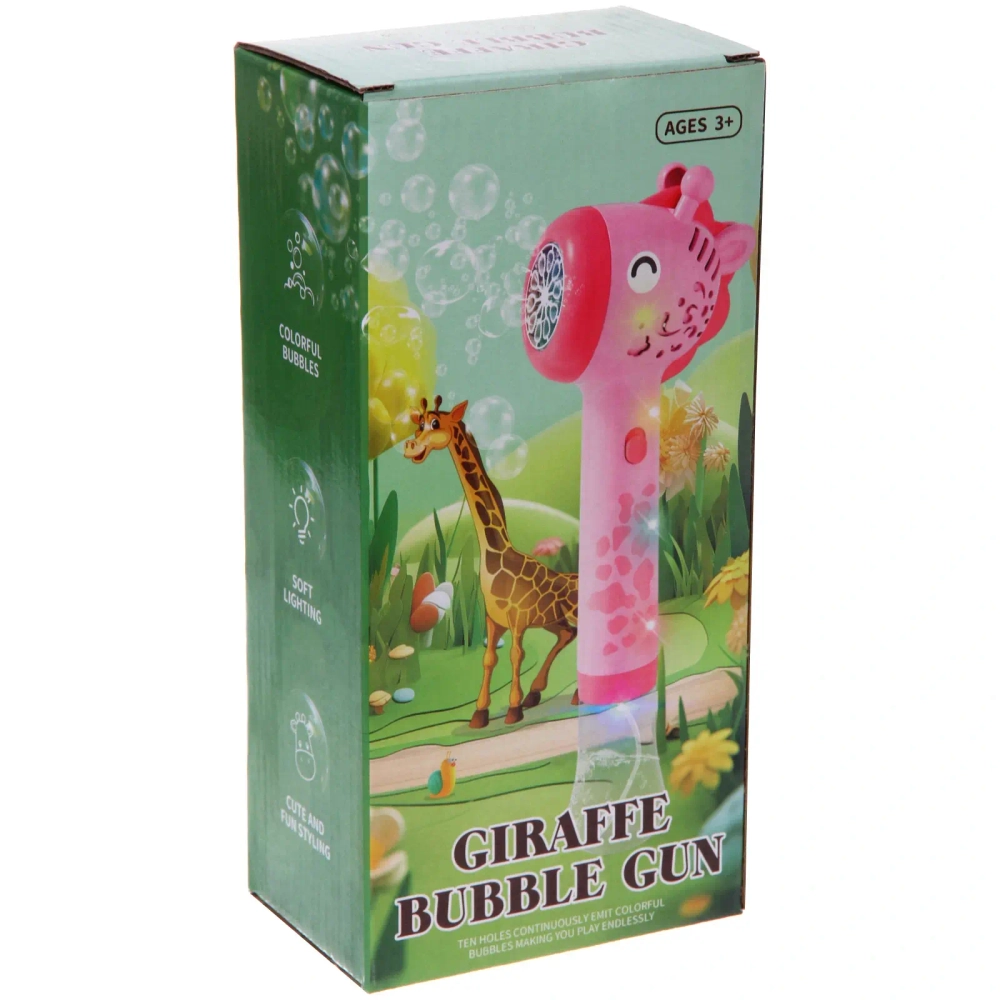 Мыльные пузыри «Жираф», 31*10 см, 60 мл, на батарейках (АА 4 шт, в компл не входят)