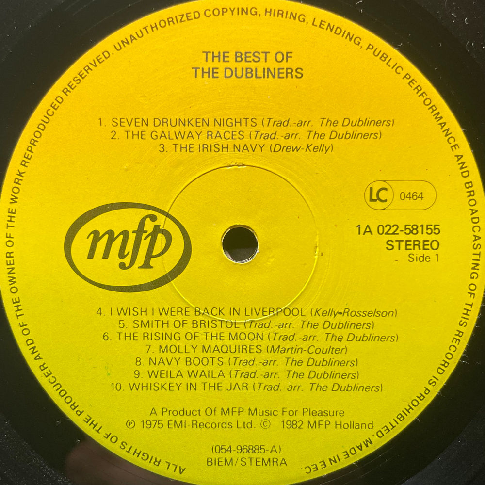 The Dubliners - The Best Of The Dubliners (Голландия 1982г.)