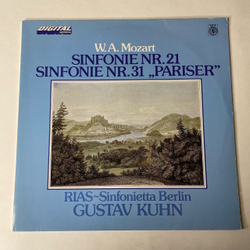 Винтажная виниловая пластинка LP W.A. Mozart Моцарт, RIAS-Sinfonietta Berlin, Gustav Kuhn, Симфония Sinfonie Nr. 21 / Sinfonie Nr. 31 Pariser (Германия 1983)