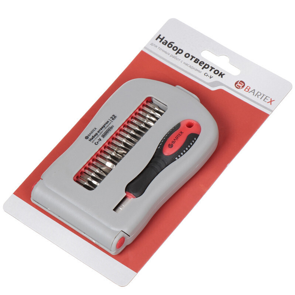 Набор отверток для точных работ, 22 пр, Bartex, с насадками, пенал, шт