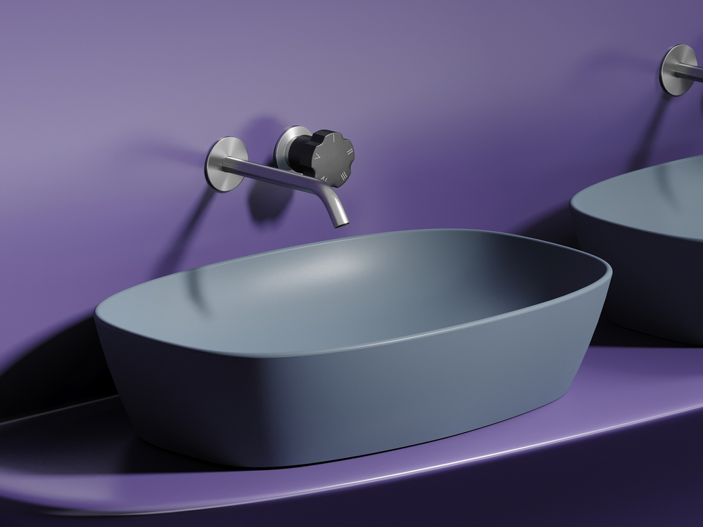 Умывальник чаша накладная овальная (цвет Серо-x