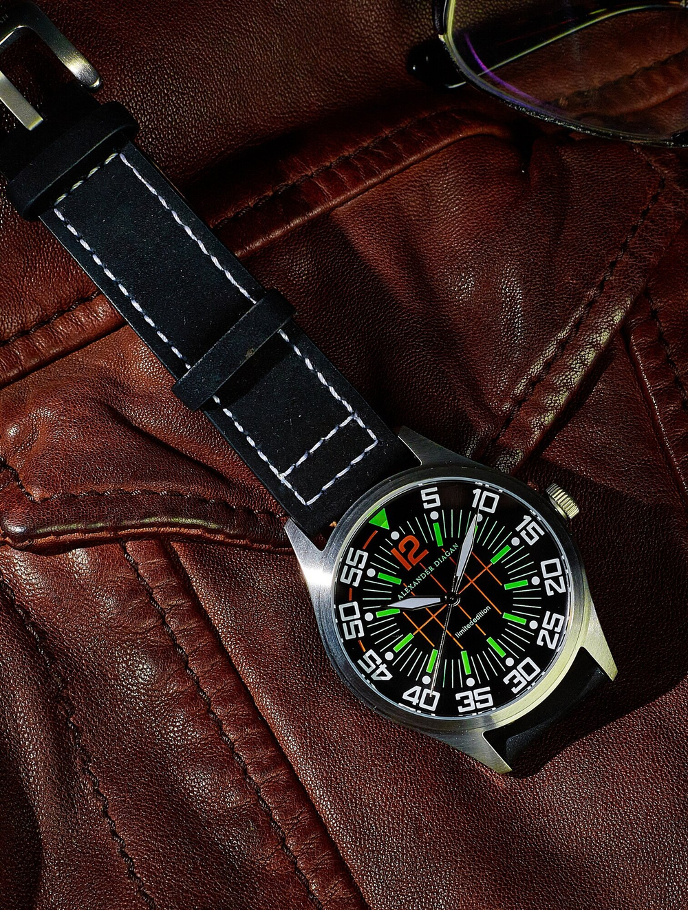 Часы наручные мужские женские кварцевые Alexander Diagan водонепроницаемые, ремешок кожаный