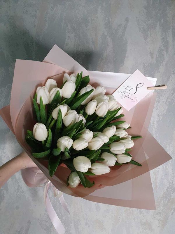 Букет белые тюльпаны (Б-185)