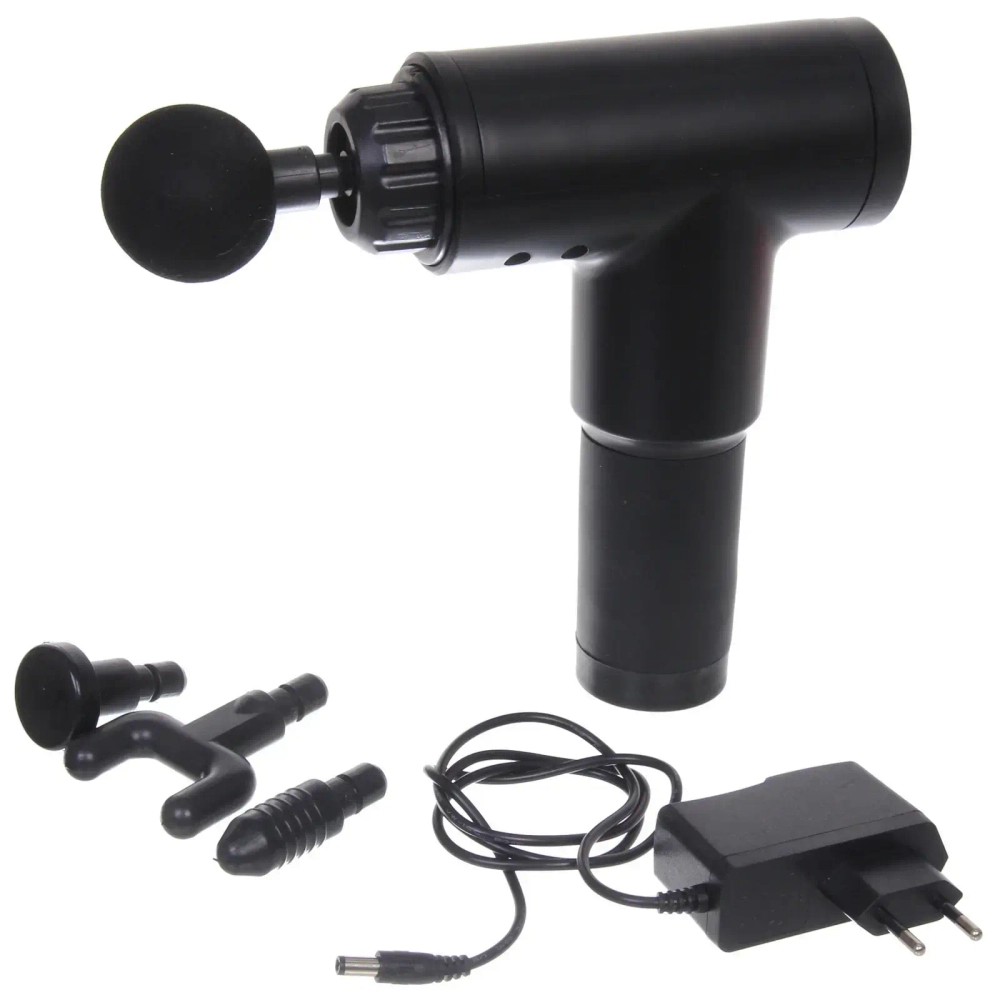 Массажер для тела «Gun», 4 насадки (пистолет мышечный ударный), 220В