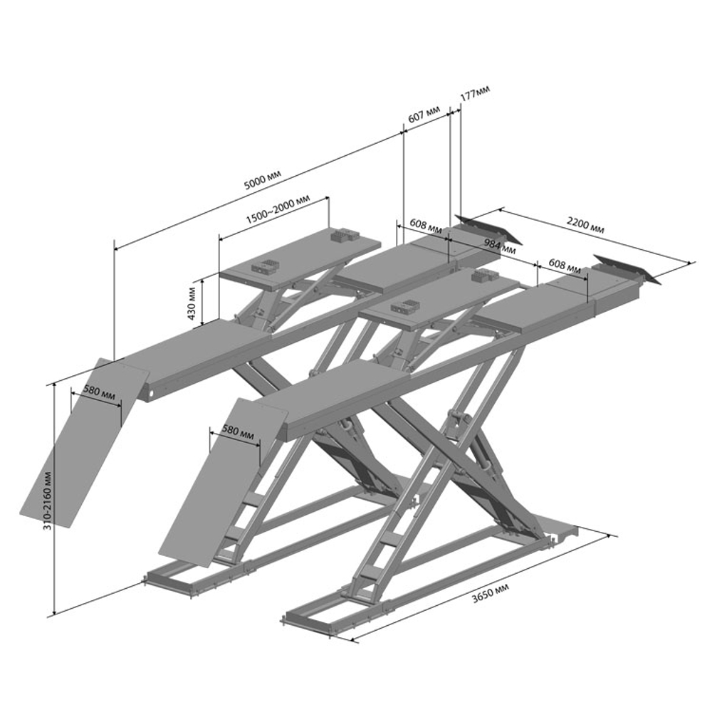 SIVIK ПГН-8350 Ножничный электрогидравлический подъемник с люфт-детектором