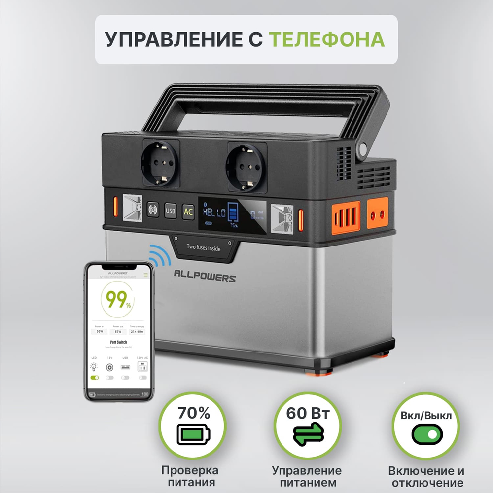 Портативная электростанция Allpowers S300, 300 Вт