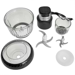 Измельчитель электрический 850 Вт DELTA LUX DE-7403, 2 стеклянные чаши 2,5 л и 0,3 л, двойной и трой