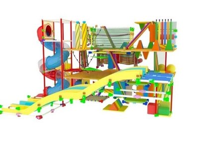 Уличный лабиринт "Детское раздолье" 70,5 м² (8,6*8,2*4,9 м)