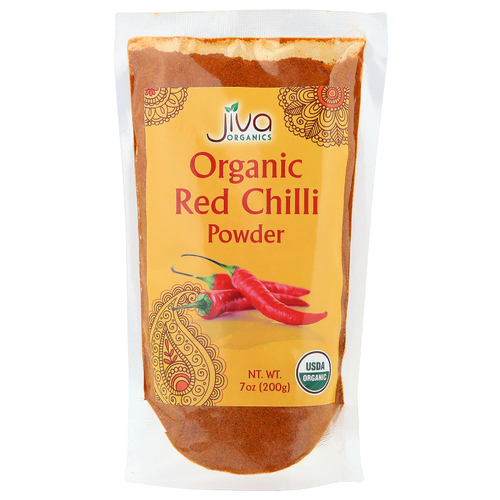 Jiva Organics, Органический порошок из красного перца чили, 200 г (7 унций)