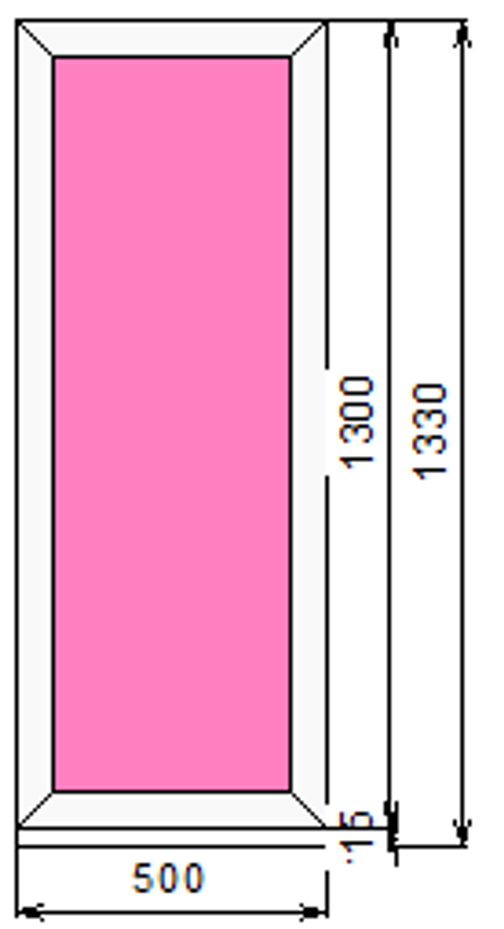 Пластиковое окно 1300 х 500 ТермА Эко с глухой створкой