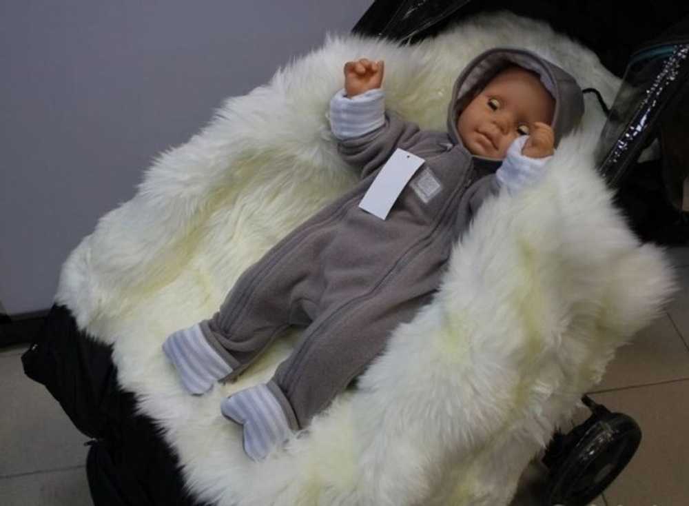 Конверт Bozz из овчины с длинным ворсом 20-2015-1 черный\белый