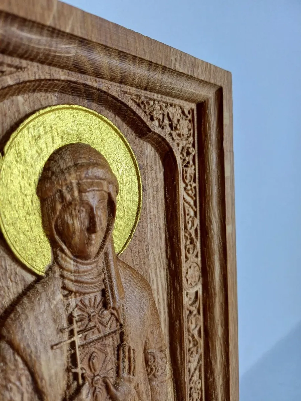 Освященная Икона Святой Княгини Ольги из дуба малая 10х12 см