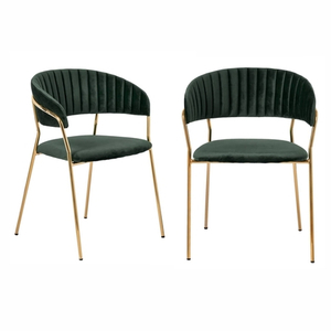 Комплект из 2-х стульев Turin зеленый, золотые ножки