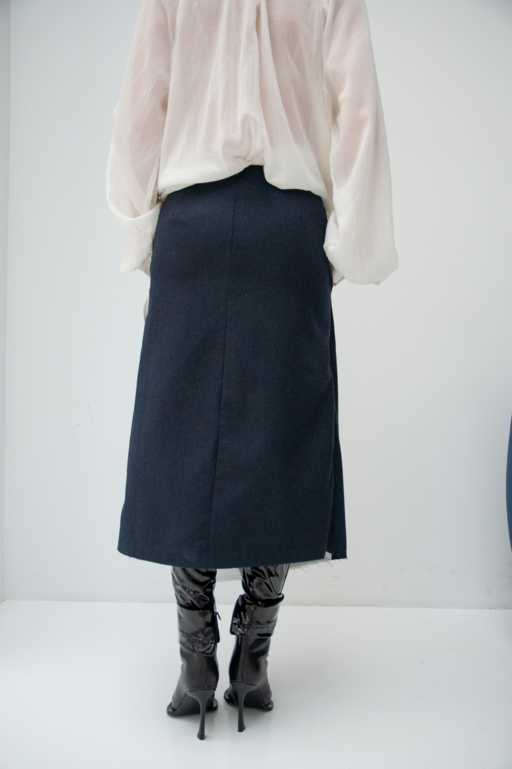 Юбка из шерсти с воланом GLORY