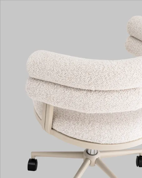 Стул офисный Castor, бежевое букле, бежевый ножки