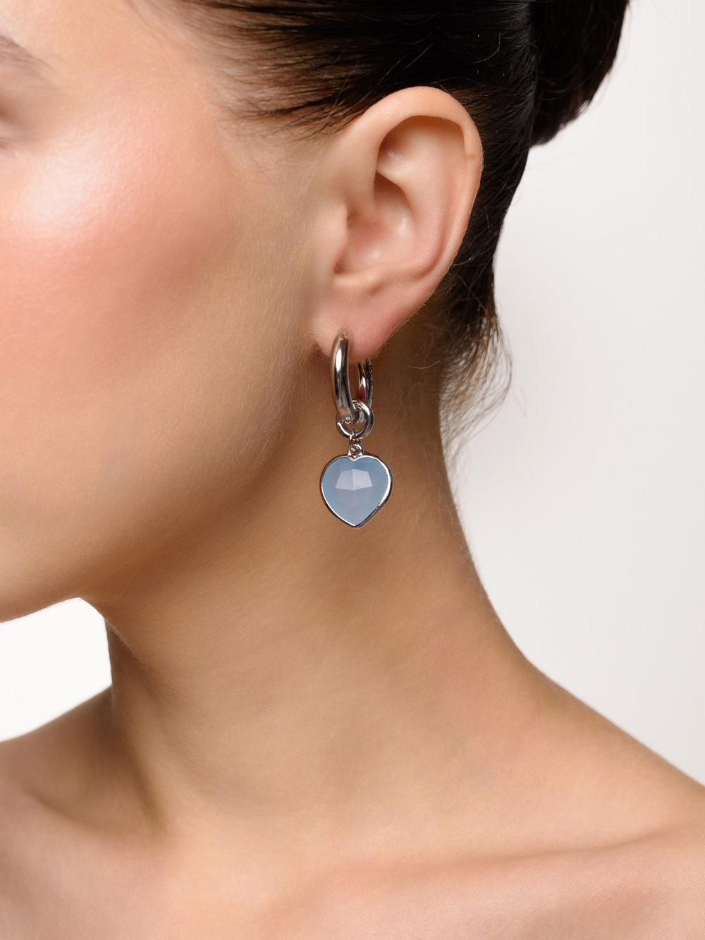 Серьги "Lovely" с голубым агатом Silver