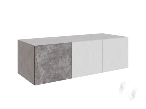 Антресоль Мадрид 1;3 400 с зеркалом (белый/ателье светлое)