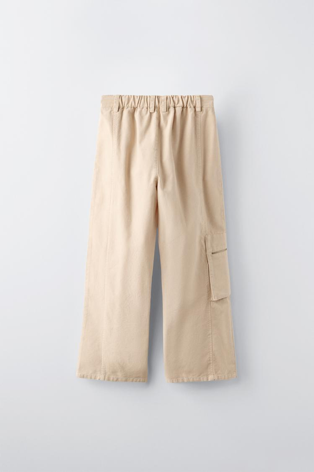 ZARA БРЮКИ С КАРМАНАМИ И МОЛНИЯМИ, СВЕТЛО-БЕЖЕВЫЙ