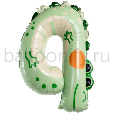 Шар ЦИФРА 4 Зоопарк Крокодил 38" 96 см