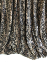 трикотаж пайетки, принт змея беж/коричневый