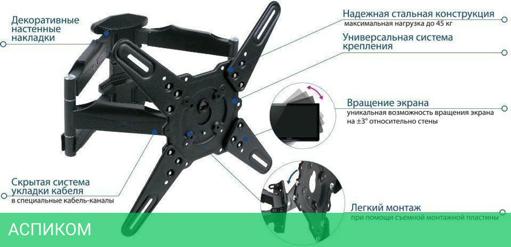 Кронштейн Kromax Atlantis-45 серый (20217)