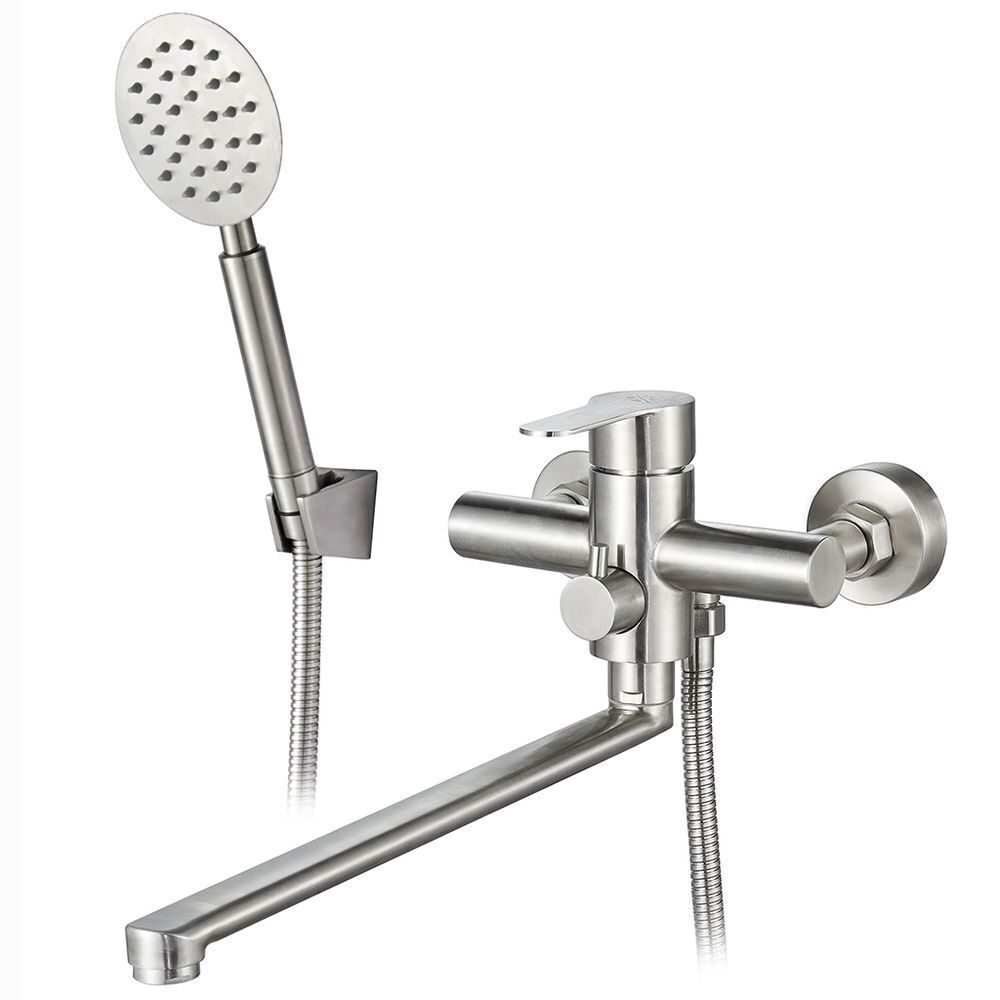 Смеситель для ванны, РМС, с картриджем, нерж, SUS124-006EP