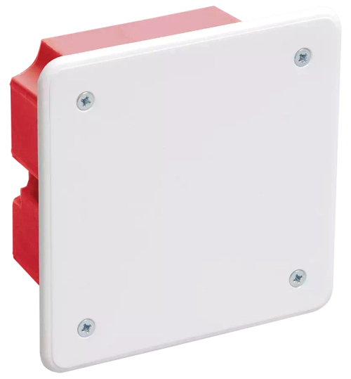 Коробка распаячная КМ41001 для твердых стен безгалогенная (HF) 92х92х45мм с саморезами с крышкой IEK