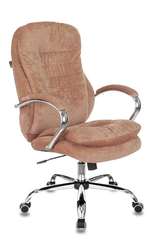 Кресло руководителя Бюрократ T-9950SL Fabric светло-коричневый Velvet 90 крестов. металл хром