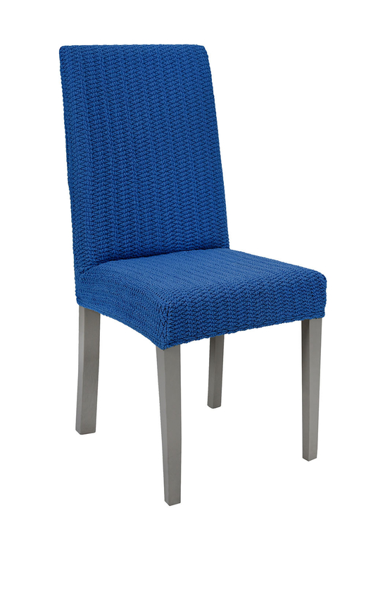 Чехол на стул без оборки Зигзаг, цвет Голубой