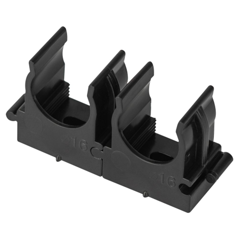 Крепеж-клипса ЭРА CLIP-16-B-MP для трубы прямой монтаж черная d16мм 100шт