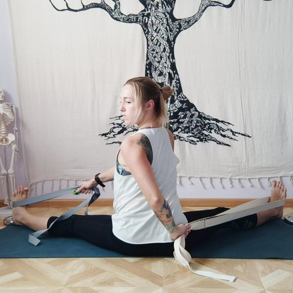 Ремень для йоги хлопковый Nature длиной 200 см Рамайога