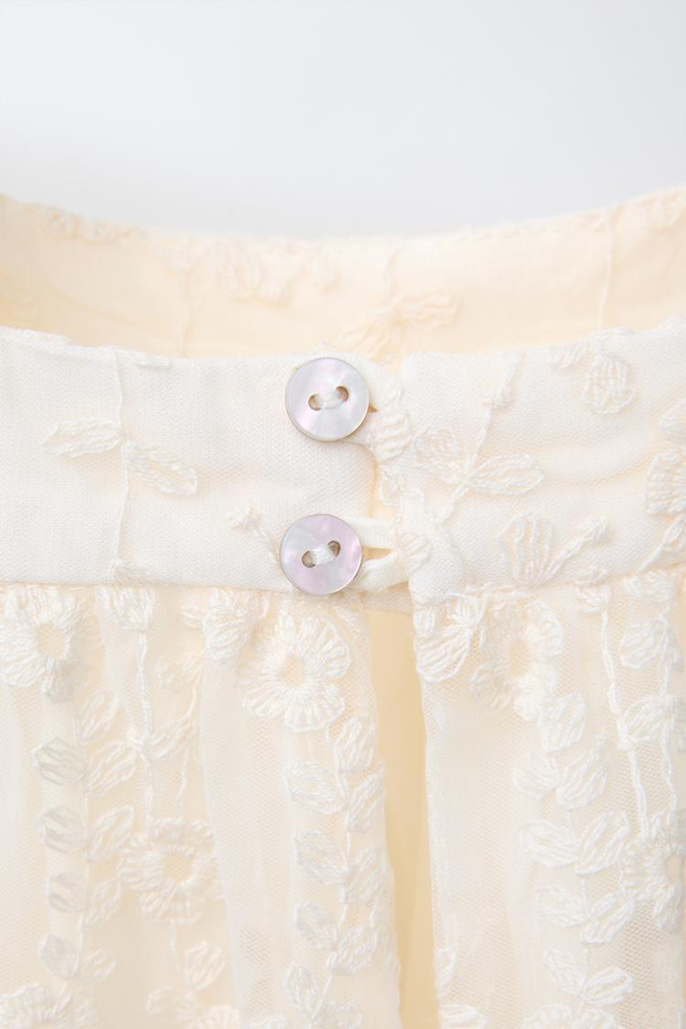 ZARA ПЛАТЬЕ С ВЫШИВКОЙ, ЭКРЮ