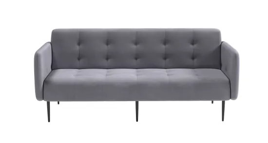Monaco диван-кровать с подлокотниками трехместный бархат серый 03