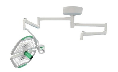 Потолочный одноблочный светодиодный операционный светильник Паналед-140 с видеокамерой HD и рычагом с кронштейном для монитора