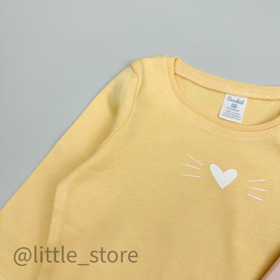 Комплект лонгсливов хлопковых, Мимоза/дымчатая роза