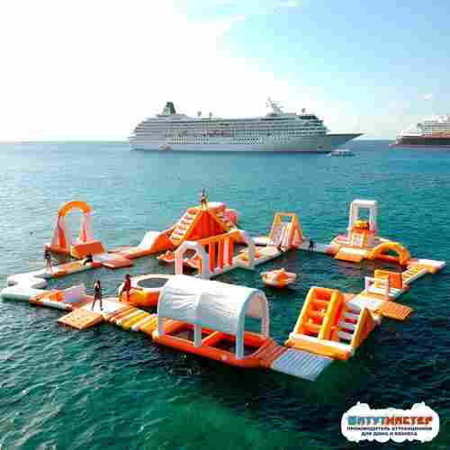 Надувной аквапарк на воде «Пиратский остров» 23х21х5 м