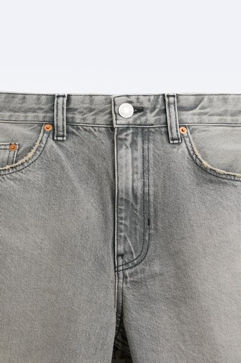 ZARA ДЖИНСОВЫЕ ШОРТЫ BAGGY-FIT, СЕРЫЙ