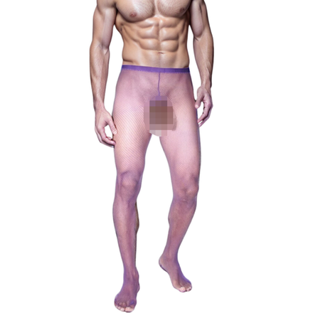 Мужские легинсы сетчатые фиолетовые с вырезом сзади LaBlinque LB15379