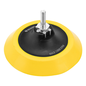 Тарелка опорная для дрели и УШМ с липучкой, 125 мм, мягкая, с адаптером c М14 на d8 Denzel